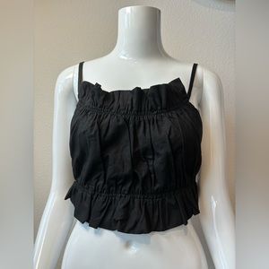 SHEIN Black Open  Back Halter Crop Top / size M